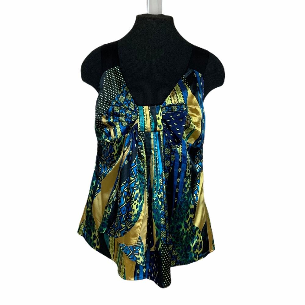Sans Souci Tank Blue Multi Color Size Large